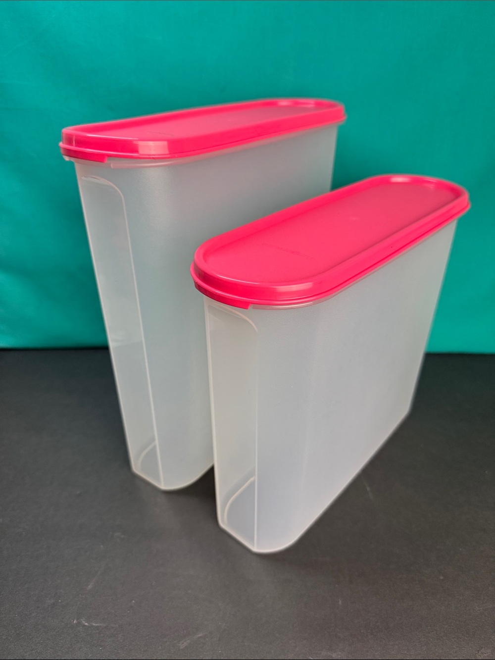 Tupperware Modular Mates Super Oval #4 & #5 16 Cup 20 Cup Pink Seals